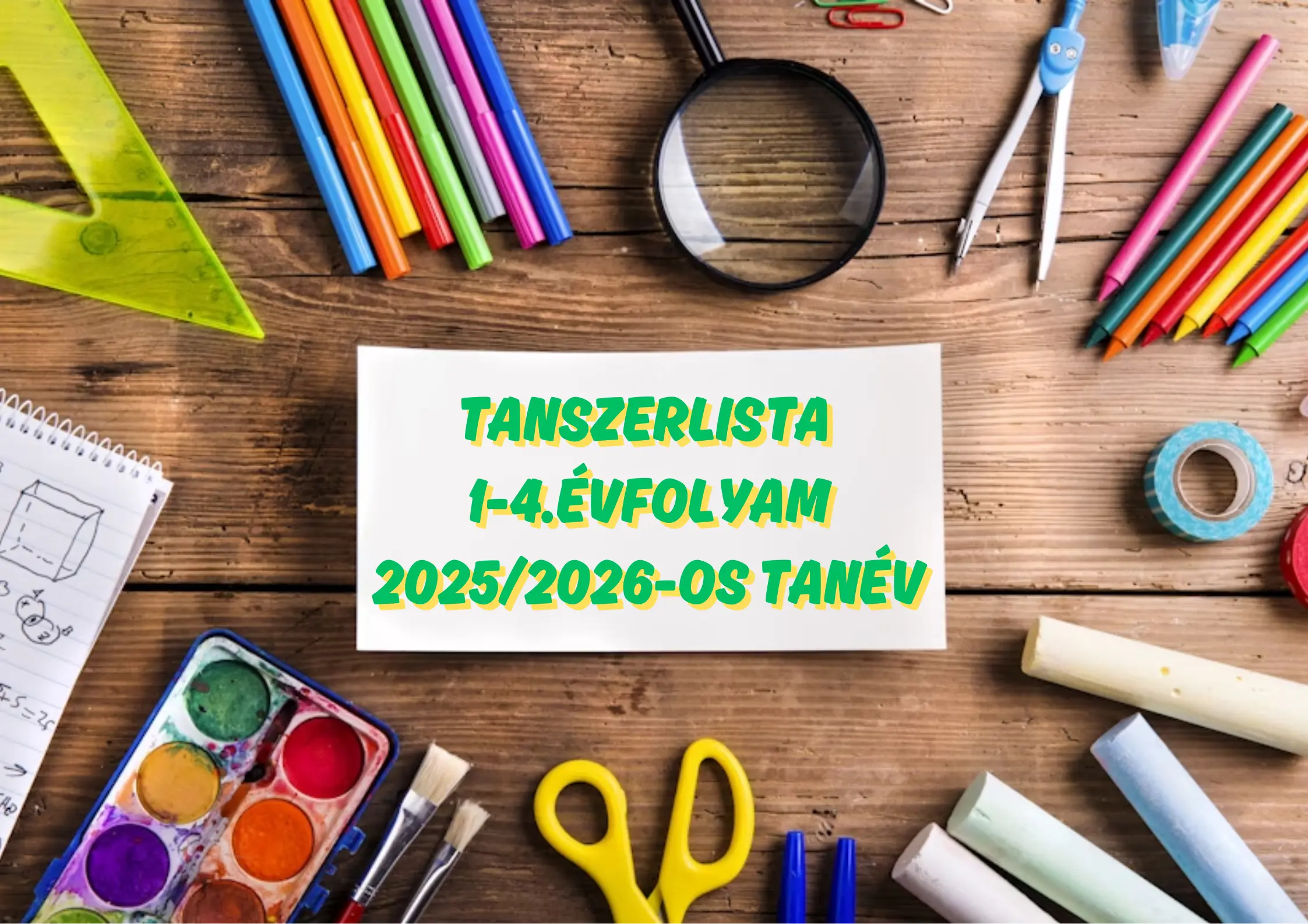 Tanszerlista – 2025/2026-os tanév